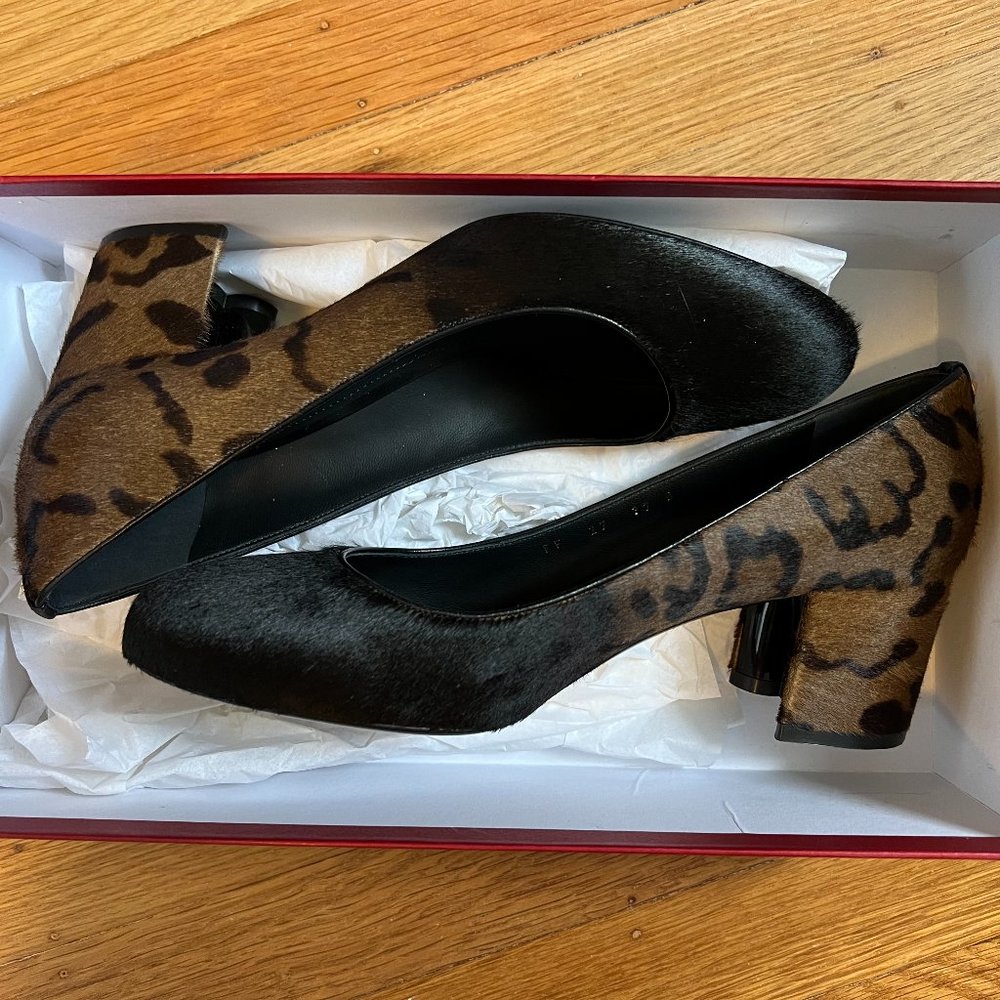 Salvatore Ferragamo Medolla Chunky Leopard Pumps